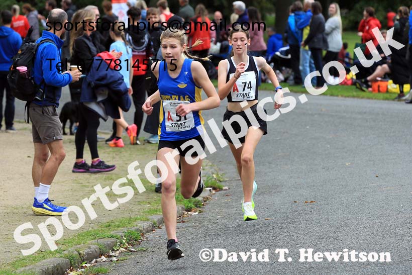 Girls under-13s 2023 Northern 6 and 4 Stage Relays and Youngsters, Birkenhead Park, Wirral.  Photo: David T. Hewitson/Sports for All Pics
